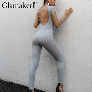 Glamaker Korzet-styl pasu s krátkým rukávem s hlubokým výstřihem kombinéza Ženy módní vysoké pasu slim sportovní 2021 dupačky jaro léto