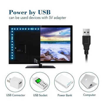 Oeny 5M LED String Světlo 5V USB Bluetooth Ovládání RGB Vodotěsné SMD5050 Podsvícení Smart LED Strip Světlo Pro TV Pozadí