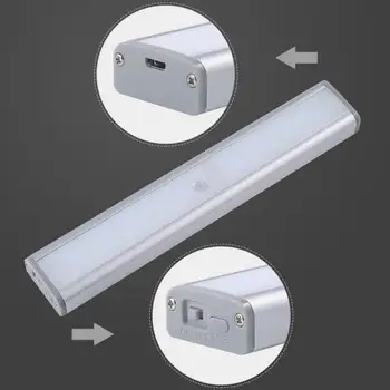 20LEDs USB Dobíjecí Pohybu Čidlo Šatna Světlo Domácnost Vnitřní Osvětlení Nástroje Wireless Pod Kabinet, Světlo, Nástěnné Lampy