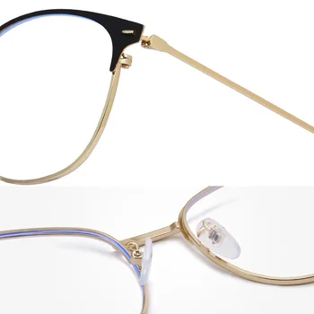 Retro Kočičí Oči Brýle Frame Anti Blue Light Muži Ženy Ploché Kovové Krátkozraké Optické Brýle Rám Modré Světlo Filtr Bloku