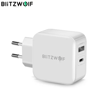 BlitzWolf 30W Typ-C Telefon PD Nabíječka QC3.0+2.4 A Dual USB Rychlá Nabíječka EU Plug Adaptér Napájení Pro iPhone 12 Mini Pro Max.
