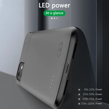 4800/5000mAh Baterie Nabíječka Pouzdro Pro iPhone 11 Pro Max Ultra Tenký Přenosný Power Bank Nabíječka Pouzdro Pro iPhone 11 Pro