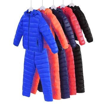 Děti zimní bunda sad girl zimní kabát chlapec zimní bunda dětská dívčí teplé oblečení 2 ks
