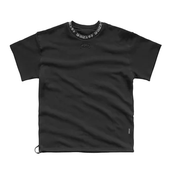 Pánské T-shirt Pletené Žebrované Límec Volné Tričko s Stahovací Lem pro Muže Activewear TĚLOCVIČNĚ Cvičení Tričko
