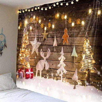 GOANG Vánoční umění zeď Dekor gobelín vánoce krásný dům Tištěné Zdi Visí Tapiserie pro domácí ložnice Dekor deku