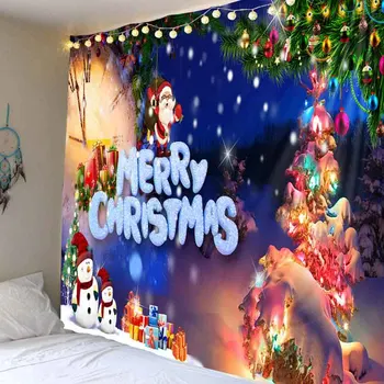 GOANG Vánoční umění zeď Dekor gobelín vánoce krásný dům Tištěné Zdi Visí Tapiserie pro domácí ložnice Dekor deku