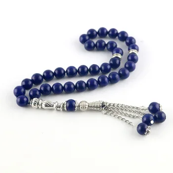 Nové přírodní kámen lapis lazuli 33 korálky Islámské Muslimské Tasbih Alláh 8mm korálky modrý náramek pro muže náramek dárek tesbin