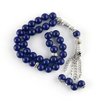 Nové přírodní kámen lapis lazuli 33 korálky Islámské Muslimské Tasbih Alláh 8mm korálky modrý náramek pro muže náramek dárek tesbin