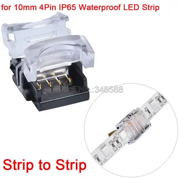 10ks 4Pin LED Pás Pás Nepájené Konektor pro 10mm IP65 Vodotěsný 5050 SMD RGB LED Pásek Světla, Připojení Vodič
