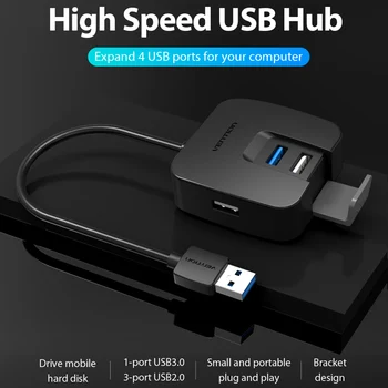 Intervence High Speed 4 Porty USB 2.0 Hub USB Port USB 3.0 HUB Přenosný OTG Hub-USB Rozbočovač pro Apple Macbook Air Notebook PC Tablet
