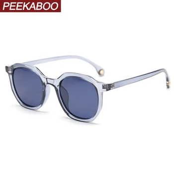 Peekaboo korejský styl tr90 brýle muži polarizované polygon černé módní sluneční brýle pro ženy uv400 dárkové předměty hnědá šedá
