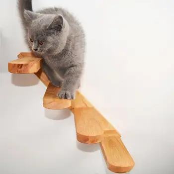 Nástěnné Kočka Lezení Žebřík Dřevo Kotě Schodech Kočičí Prolézačky Pet Nábytek Play House