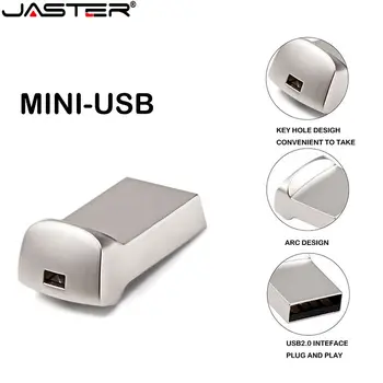 JASTER Mini metal USB flash disk 4G, 8G 16GB 32GB 64GB 128 G Přizpůsobit Pen Drive Memory Stick USB, U disk dar Vlastní logo