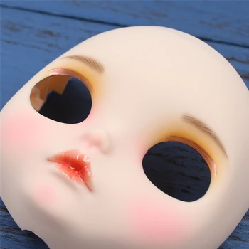 Blyth panenka přizpůsobit čelní panel DIY matný obličej, rty vyřezává obočí ruční práce ručně malovaný obličej