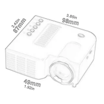 UC28C Přenosný Projektor Kabelové Stejná Obrazovka 1080P Full HD Media Player LCD Projektor pro Domácí Kino Film, Zařízení, Digitální Projektor
