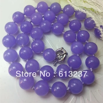 Módní styl originální 10mm krásný fialový chalcedon potvor kámen kulaté korálky což hot prodej náhrdelník 18