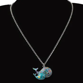 WEVENI Prohlášení Maxi Smalt Velryba Náhrdelníky Přívěsky Řetězce Límec 2017 Nové Oceánu Kolekce Originálních Šperků Ženy Příslušenství
