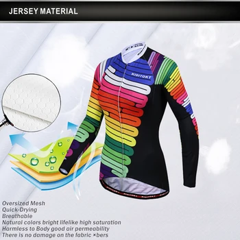 KIDITOKT 2020 Pro Anti-UV Cyklistické Oblečení Polyester Cyklistické dresy Dlouhý Rukáv Horské Kolo Cyklistické Oblečení Pro Ženy