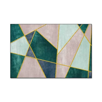 Růžová zelená zlatá šití Nordic in style Salon velký koberec Ložnice noční plyšové mat koupelna non-slip koberec, vlastní podlahové rohože