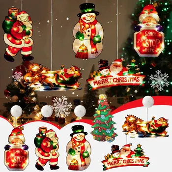 Vánoční Dekorace Santa Claus Dřevěný Ornament Kreativní Rekvizity, Dekorace, Světla, Ozdoby Přívěsku Noční Světlo Sací Lampa