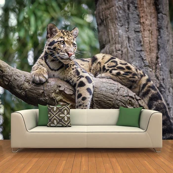 Vlastní jakékoli velikosti nástěnné Moderní módní Venkovní zvíře Leopard Nálepka na Zeď Tapety Home Decor