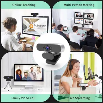 Webová kamera full HD 1080p pro stream web kamera s mikrofonem 360 Otočný mini usb kamera pro Notebook pc gamer Network vzdělávání