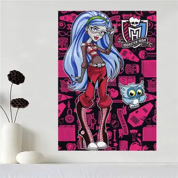 Vlastní plátno plakát Umění Monster high bytové Dekorace plakát tkaniny tkaniny plakát tisk Hedvábné Tkaniny Tisk SQ0527