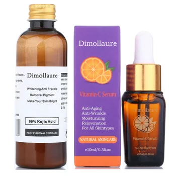 Dimollaure 30g čisté Kojic Kyseliny, bělící krém+Vitamín C sérum, odstranění Akné, Pupínky Anti Aging pigmentt melaninu Vráskám