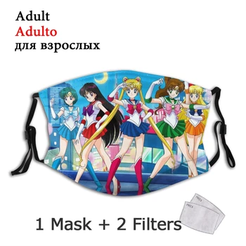 Sailor Moon Non-Jednorázové Ústa Tváře Masky Prachu Maska S Filtry Na Ochranu Masku Respirátor Úst Muflové