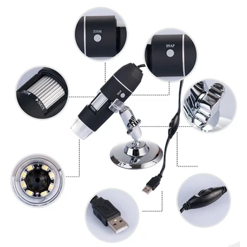 Hot Prodej 1080P 8 LED Mikroskop, Fotoaparát 1000X/1600X Digitální USB Lupa