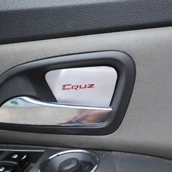Carmilla Hliníkové Slitiny Car Styling Vnitřní Dveře Mísy Samolepky pro Chevrolet Cruze Sedan Hatchback 2009 - 2013 Auto Příslušenství