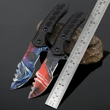 Vysoká tvrdost taktický nůž 3D-tištěné rukojeť rovné nože sawtooth nůž přežití Rovný nůž camping venkovní nástroj