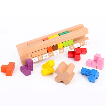 Montessori 74 Způsoby, Jak Hrát Barevné Jenga Stavební Blok Vzdělávací Super Mozek Stohování Hry Dřevěné Hračky