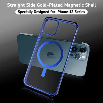 CASEIER Vysoce Kvalitní Magnetické Pokovování Telefon Pouzdro Pro iPhone 12 Pro Max Mini Průhledné Kryty Pro iPhone 11 Pro Max Funda