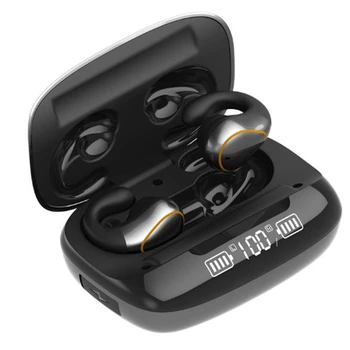 TWS Bluetooth Kostní Vedení Sluchátka s Mikrofonem 9D Krytek Stereo Bezdrátová Sluchátka 1200mAh Nabíjecí Box, Sportovní Sluchátka s mikrofonem