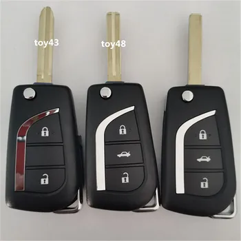 2/3 Tlačítko Flip skládací Dálkový klíč shell pro Toyota Levin Camry Highlander Reiz Corolla Náhradní Klíč Shell toy48 toy43