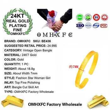 OMHXFC Velkoobchod BE436 Evropská Móda v Pořádku, Žena, Strana, Narozeniny, Svatební Dar Vintage XINJING Otevřít 24KT Gold Náramek Náramek