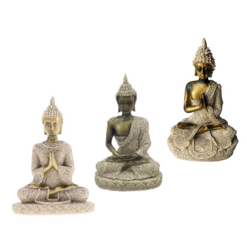 3 Ks Pískovcové Ganesha Socha Buddhy Socha Ručně Vyráběné Figurka Sedící Ganesh Buddha Buddhismus Socha Buddhy Ručně Figurka