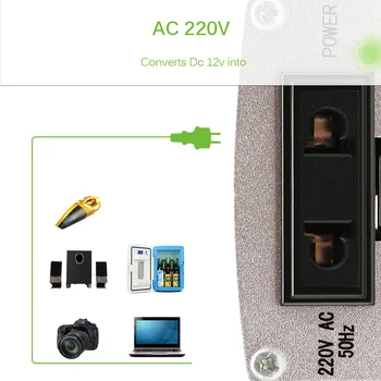 200W Auto Power Inverter Převodníku USB Nabíječka DC 12V Do AC 220V S USB 5V Výstupní Digitální Fotoaparát