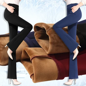 2021 Jaře Nový Volný Roh Kalhoty Zimní Dámské Kalhoty Profesionální Kalhoty Vysokým Pasem Sametové Pevné Kalhoty