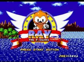 Ray v Sonic 1 16 Bit MD Karetní Hra Pro Sega Mega Drive Pro Genesis