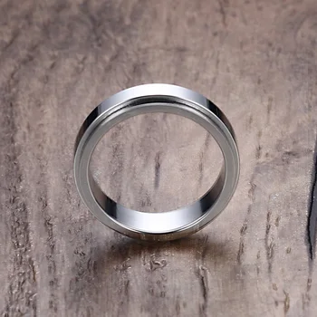 Minimalistické Pánské Spinner Prsteny Šperky Stříbrné Barvy z Nerezové IP Ocel Snubní prsteny Anel Bague Aneis Anillos Šperky