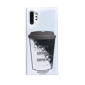Šálek Kávy Tekutý Sypký Písek Telefon Pouzdro Pro Samsung S8 S9 S10 Plus Měkké Silikonové Krytí Pro Samsung Note 8 9 10 20 Pro