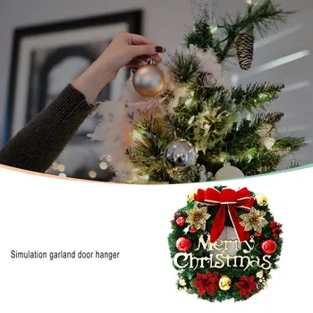 Vánoční Dekorace Vánoční Věnec Simulace Věnec Dveře Visí Okno Rekvizity, Pozadí Vánoční Strom Příslušenství