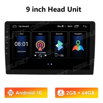 9/10.1 10 PALCOVÝ Android GPS Navigace Multimediální Autorádio DVD Přehrávač, Bluetooth, WI-fi MirrorLink OBD2 Univerzální 2Din autorádio