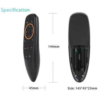 G10 Hlas Dálkové Ovládání 2.4 G Bezdrátové Vzduch Myš, Mikrofon, Gyroskop IR Učení pro Android tv box H96 Max X96 mini Max