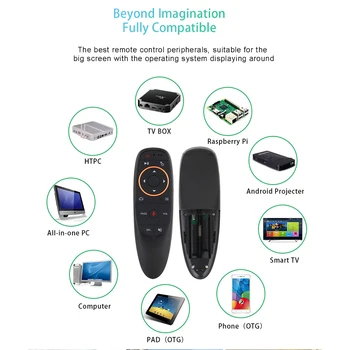 G10 Hlas Dálkové Ovládání 2.4 G Bezdrátové Vzduch Myš, Mikrofon, Gyroskop IR Učení pro Android tv box H96 Max X96 mini Max