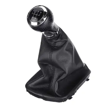Černé Auto Manual Gear Shift Měnič Knoflík 5 Rychlostí s Leather Boot Kryt Pro AUDI A3 A4 Q5 S3 S4 A4 B5, A4 B6, A4 B7, A6 C5 A8 D2