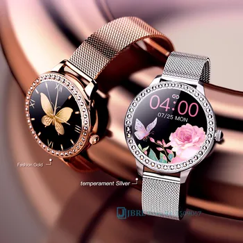 Diamond Luxusní Náramek Smart Watch Ženy, Dámy Smartwatch IP68 Vodotěsné Fitness Tracker Elektroniky Hodiny Ženy Náramkové Hodinky