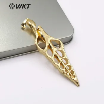 WT-JP110 Módní Design Plátek Trumpet Shell Přívěsek, Přírodní Sea Shell S Plnou Zlata Máčené Přívěsek Pro Ženy Módní Šperky